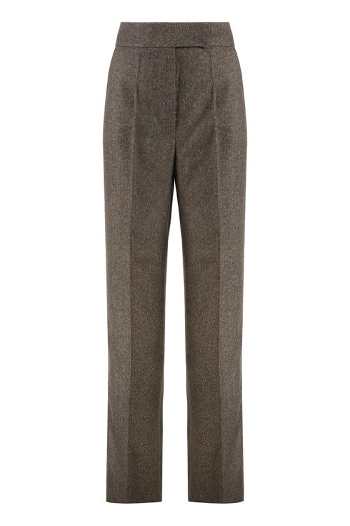 Wide Wool Flannel Trousers