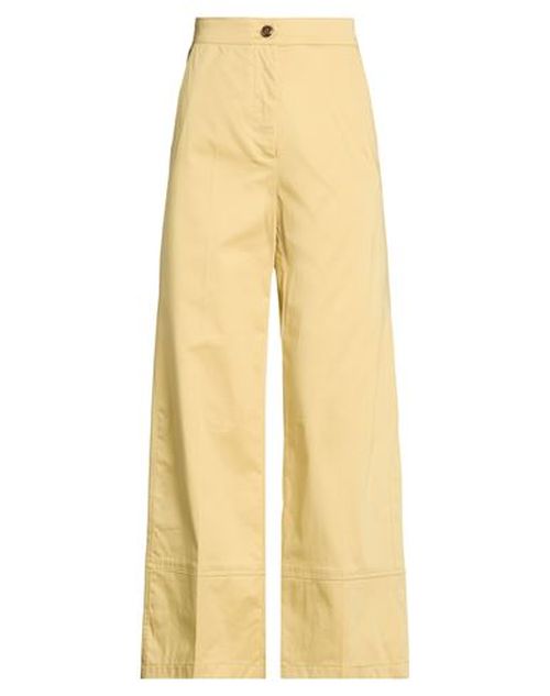 Woman Pants Mustard Size 2 Cotton, Elastane