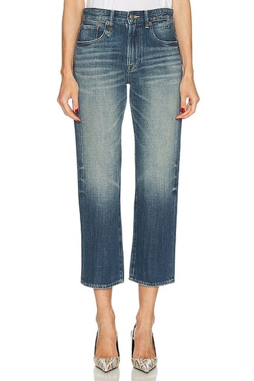 R13 Romeo Straight Leg in Raine Blue - Blue. 24 also , 27, 28