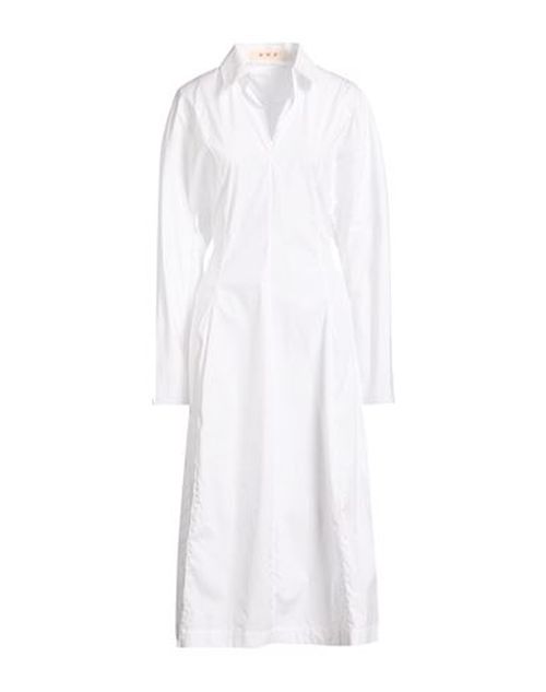 Woman Midi dress White Size 8 Cotton