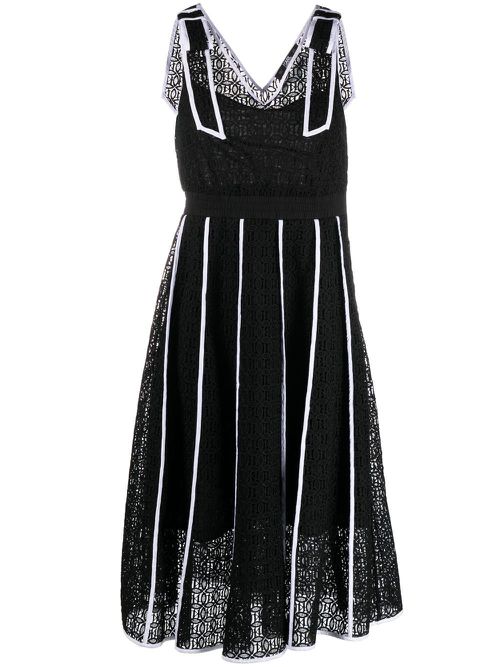Kl embroidered lace midi dress - Black