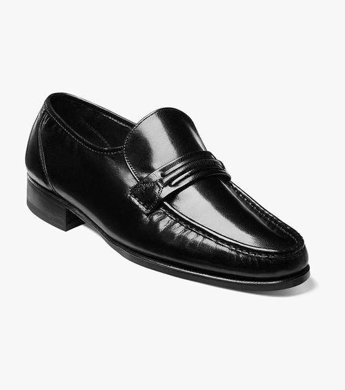 Florsheim Shoes Como Moc Toe Strap Loafer Black