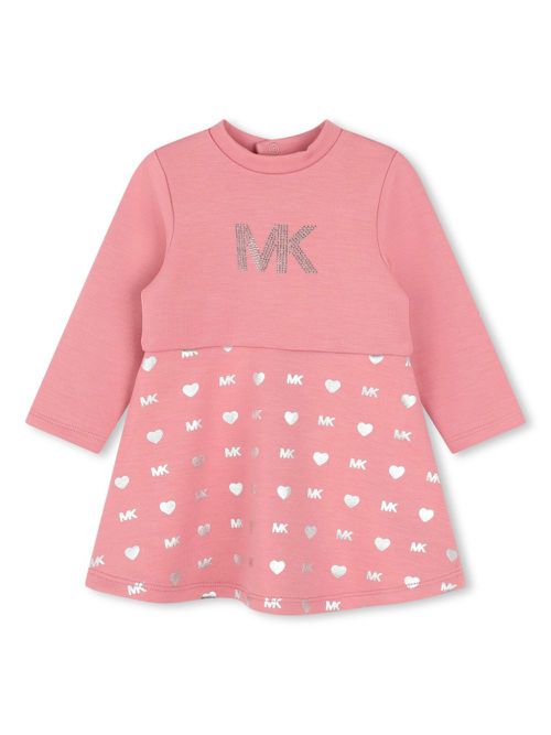 Logo-print stud-embellished dress - Pink