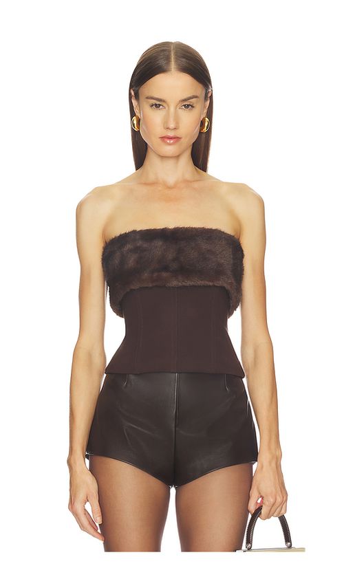 Camila Coelho Isadora Top in Chocolate. L. Also in XXS
