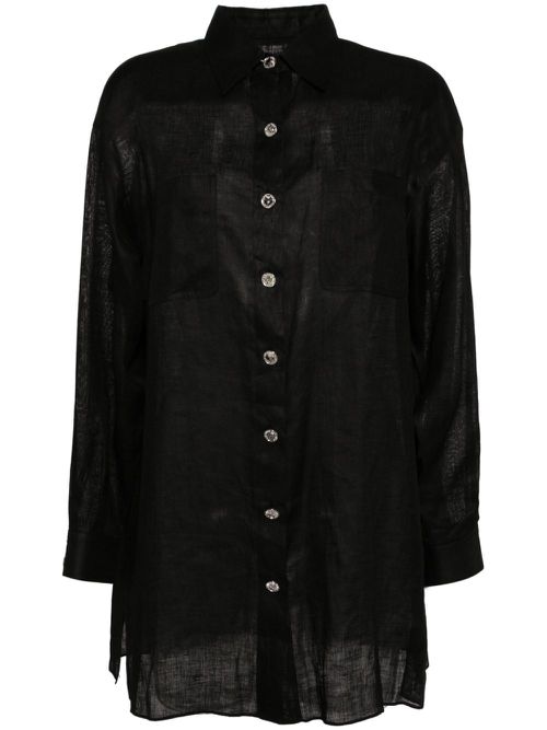 2000 CC-button linen shirt - Black