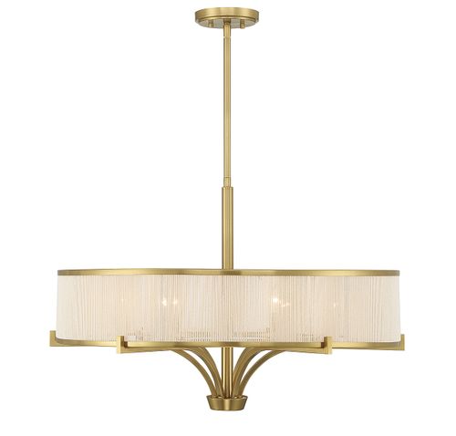 Warm Brass Six Light Chandelier from the Wynwood Collection