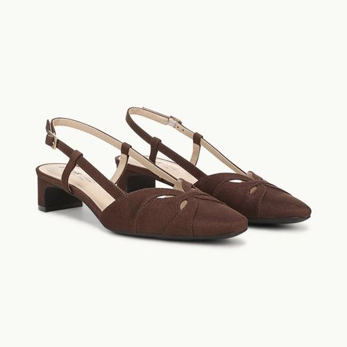 Stride Landon Slingback Pump Shoes Tiramisu Brown Microsuede