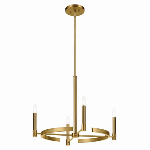 Brushed Natural Brass Chandelier from the Tolani Collection