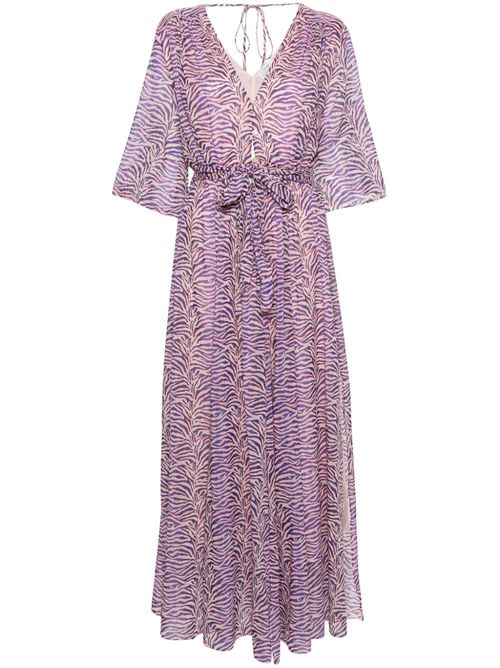 Zebra-print belted maxi dress - Pink