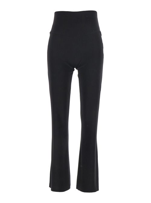 Tech Fabric High-Waist Trousers — Black