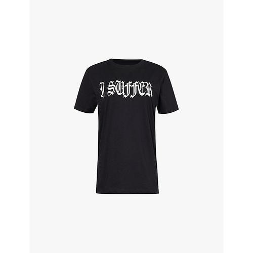 Womens Black I Suffer Short-sleeved Organic-cotton T-shirt Xs