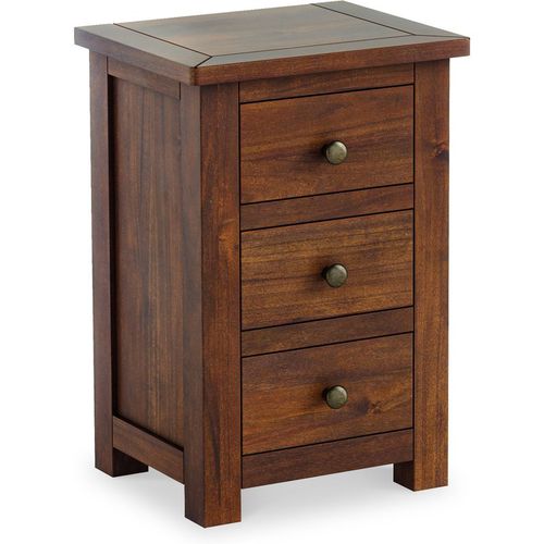 Duchy Acacia Bedside Table | 3 Drawer Bedroom Nightstand | Roseland