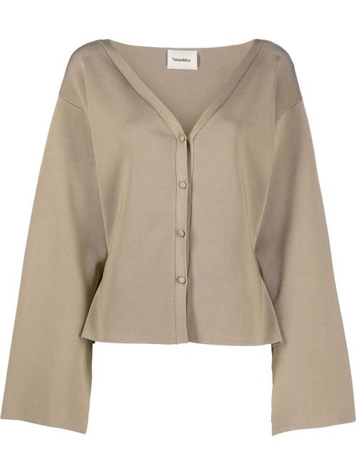 Wide-sleeves cardigan - Neutrals