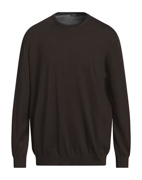 Rossopuro Man Sweater Dark brown Size 7 Cotton