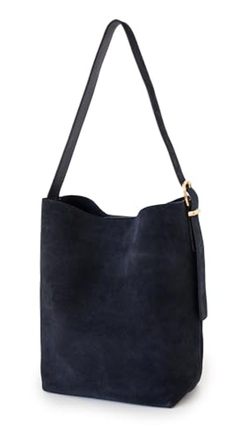 Madewell Women's The Essential Bucket Tote in Suede, Deep Indigo Suede, Blue, One Size