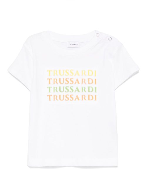 TRUSSARDI JUNIOR logo-embossed T-shirt - White