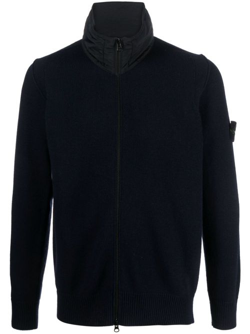 Zip-front wool sweatshirt - Blue