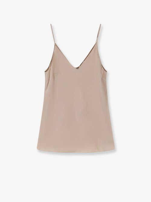 Stretch Silk Tank Top — Beige