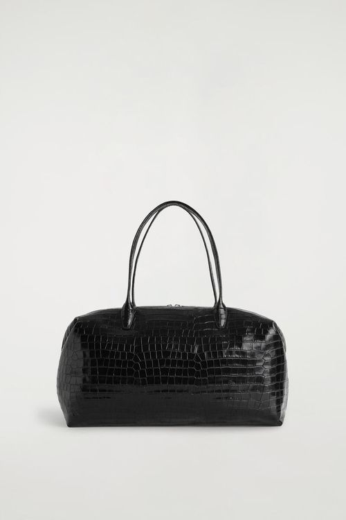 Frieze Bowling Bag - Croc-Effect Leather