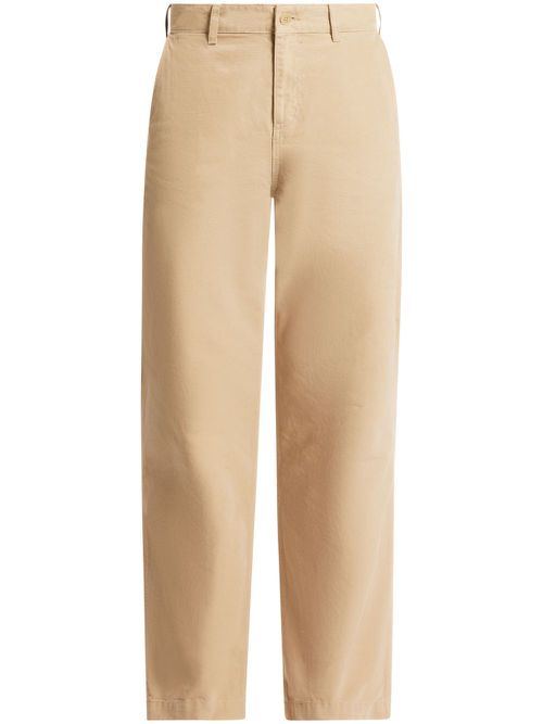 Straight-leg canvas trousers - Neutrals