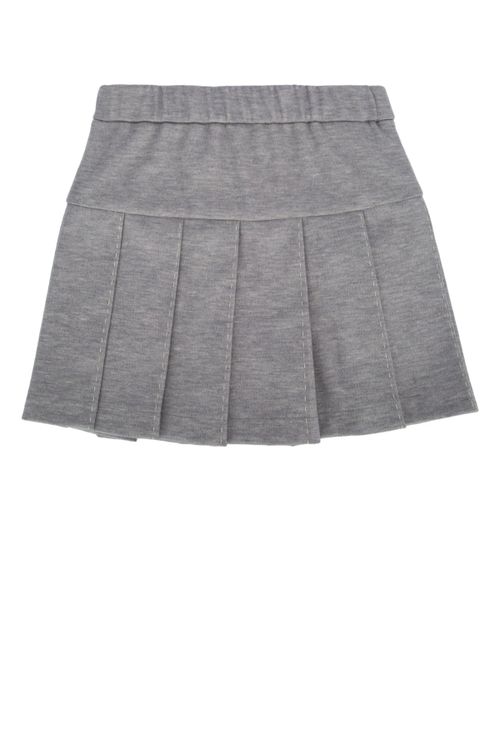 Pleated Virgin Wool Skirt — Gray