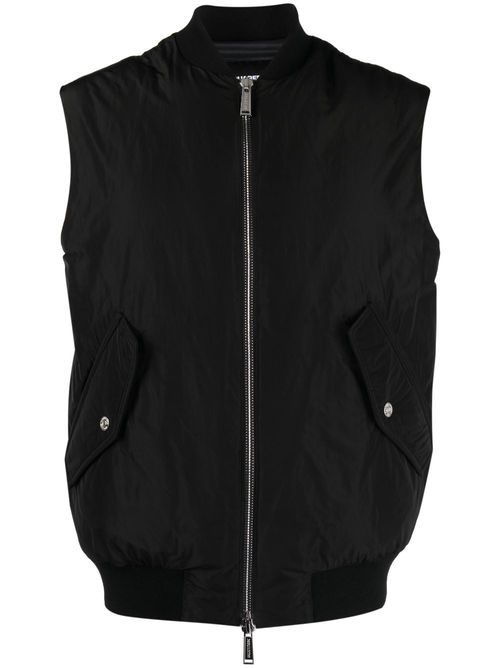 Logo-embroidered padded jacket - Black