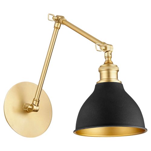 5392 Wall Mounts 1-Light Wall Mount in Aged Brass w with Textured Black