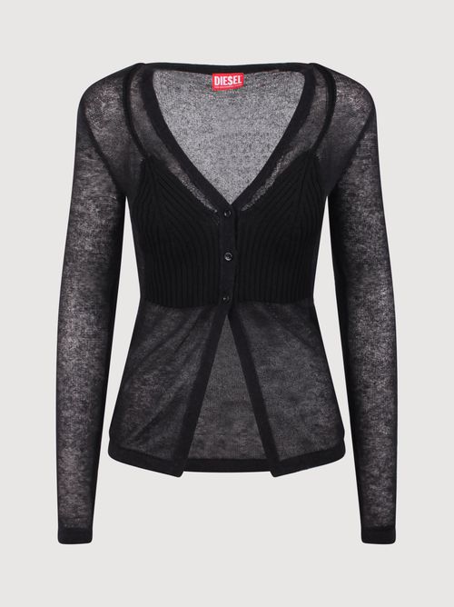 M-arina Semi-transparent Cardigan With Bralette