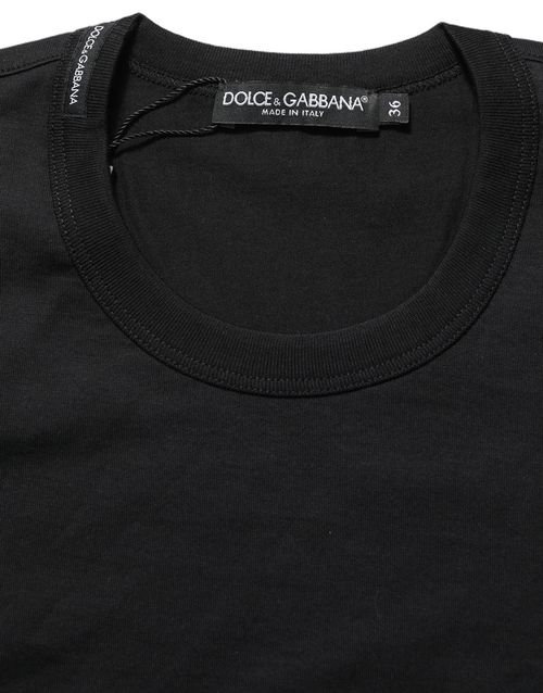 Crew Neck Cotton T-Shirt — Black