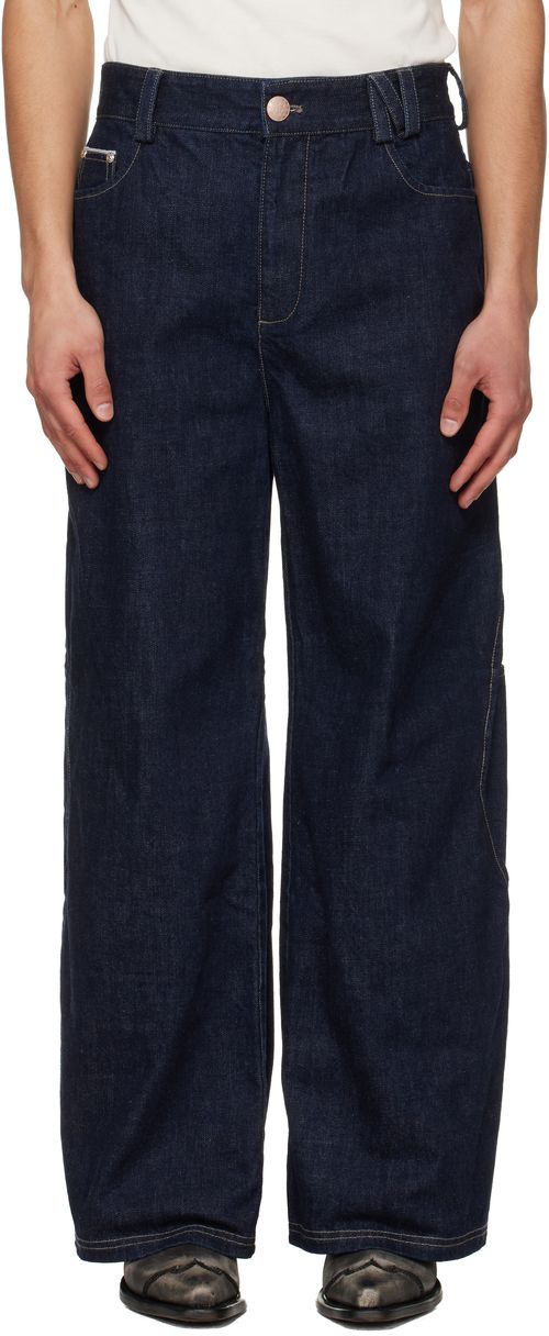 Navy Arrows Pocket Selvedge Jeans