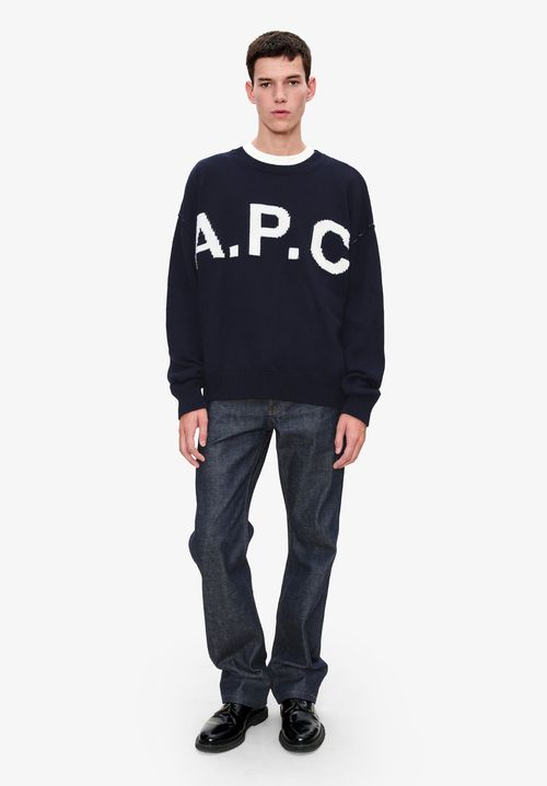 Men's Logo A. P.C. sweater Size: Extra Small in Dark navy blue