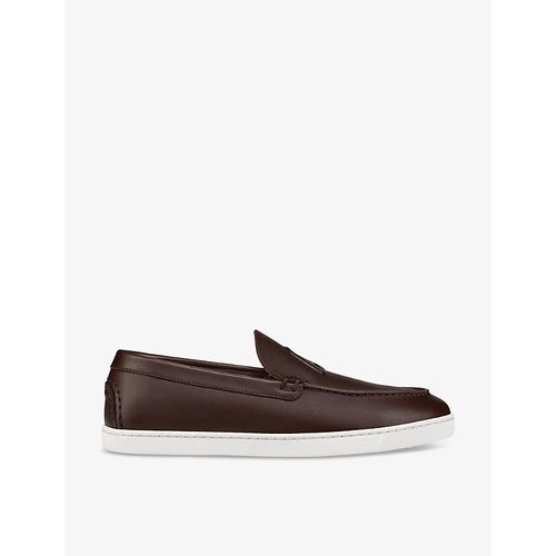 Mens Expresso Varsiboat Logo-embossed Leather Boat Shoes