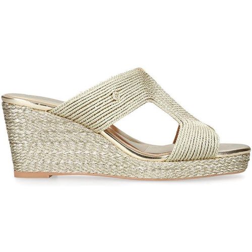 Carvela Women's 'Gala Wedge Mule 70' Fabric Heels in Gold