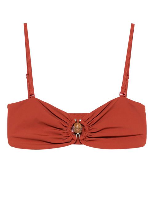 Ruched bandeau bikini top - Orange