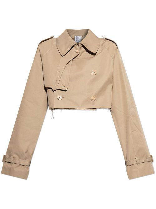 Cropped trench jacket - Brown
