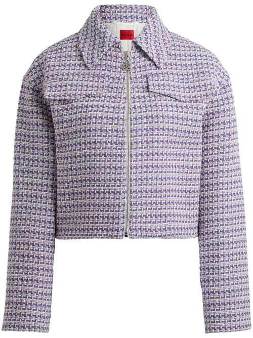 Tweed cropped jacket - Neutrals