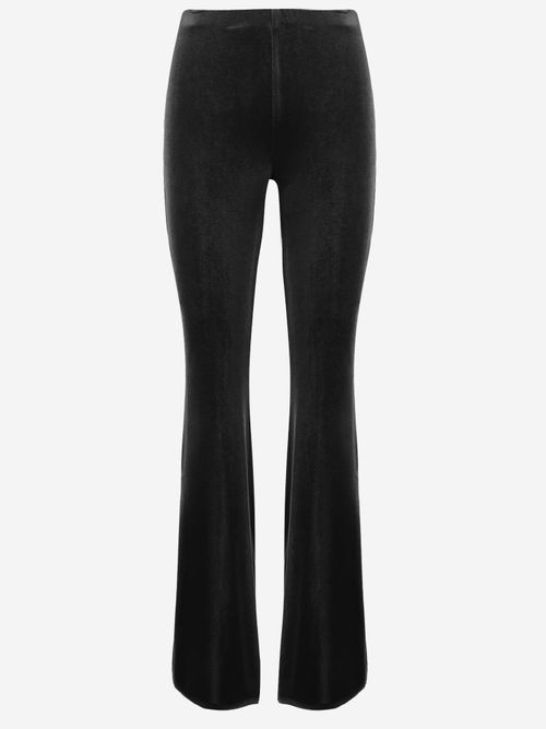 Stretch Velvet Trousers — Black