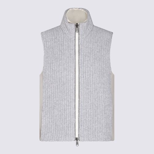 Grey Cashmere Knitted Casual Jacket