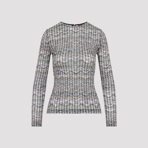 Women's Viscose Crewneck Sweater with Mesh Detail