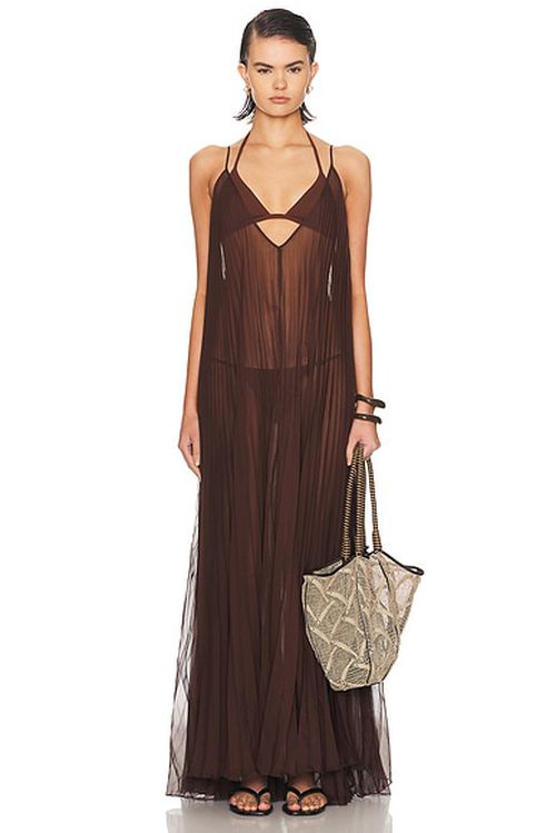Shani Shemer Uma Maxi Dress in Espresso - Chocolate. M also in L