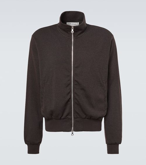 Mob ribbed-knit cotton-blend bomber jacket