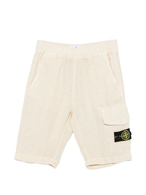 Kids' Linen Bermuda Shorts with Cargo Pocket