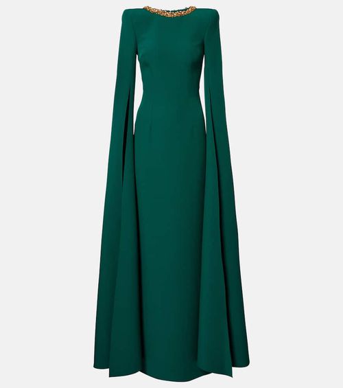 Embellished crêpe gown