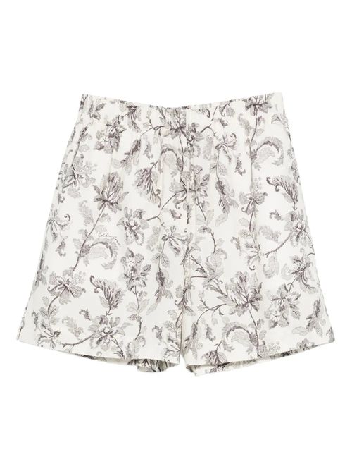 Floral-Print Shorts — off-white