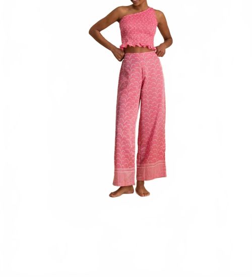 Coco Silk Trousers In Bubble Gum Dots