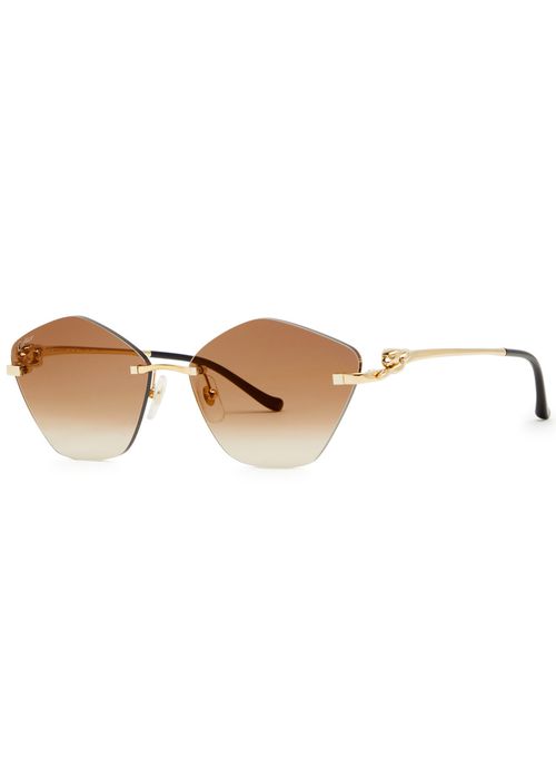 Cartier Rimless Hexagon-frame Sunglasses