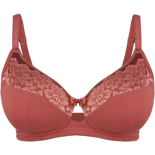 Rosie - Silk & Organic Cotton Lace Full Cup Wireless Bra - / Red