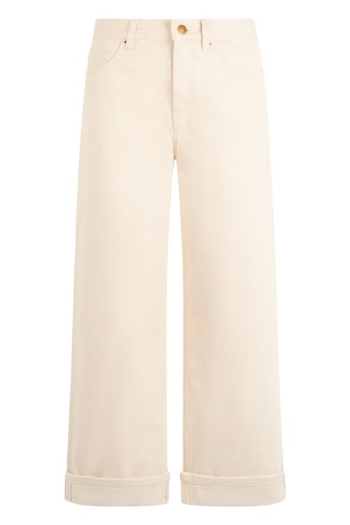 Off White Straight Flat Front Pant