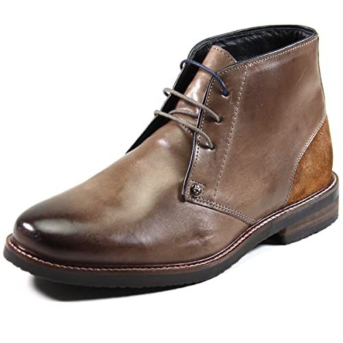 Testosterone Shoes Men's Air Alert Genuine Leather and Suede Two-Tone Chukka Desert Boot