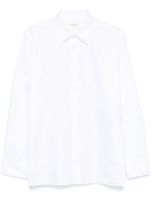 Stripe-jacquard shirt - White